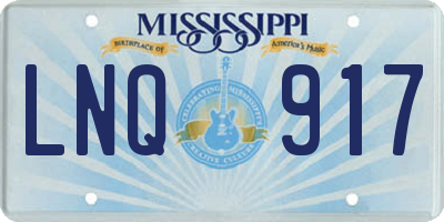 MS license plate LNQ917