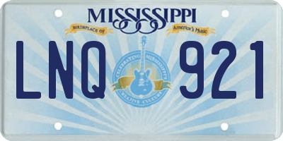 MS license plate LNQ921