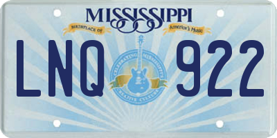 MS license plate LNQ922