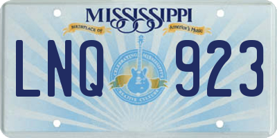 MS license plate LNQ923