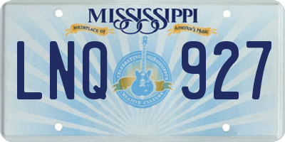 MS license plate LNQ927