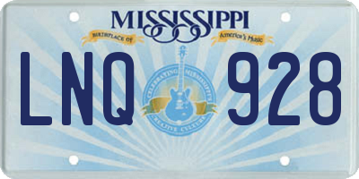 MS license plate LNQ928