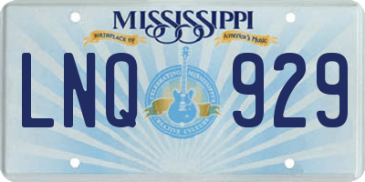 MS license plate LNQ929