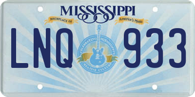 MS license plate LNQ933