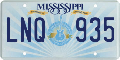 MS license plate LNQ935