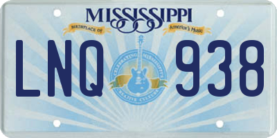 MS license plate LNQ938