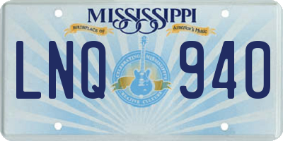 MS license plate LNQ940