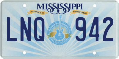MS license plate LNQ942