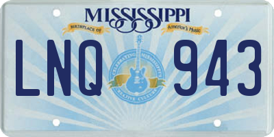 MS license plate LNQ943