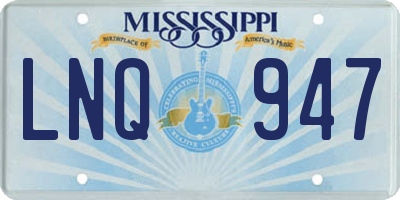 MS license plate LNQ947