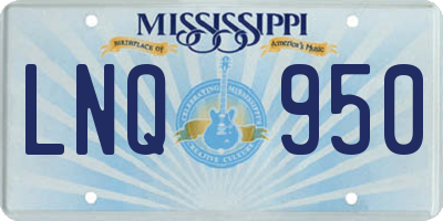 MS license plate LNQ950