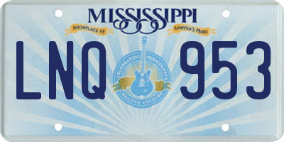 MS license plate LNQ953