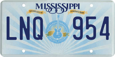 MS license plate LNQ954
