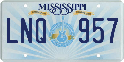 MS license plate LNQ957