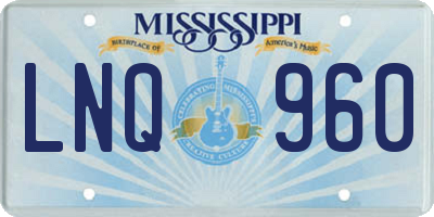 MS license plate LNQ960