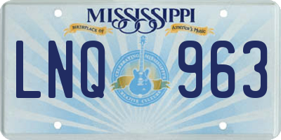 MS license plate LNQ963