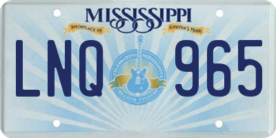 MS license plate LNQ965