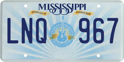 MS license plate LNQ967