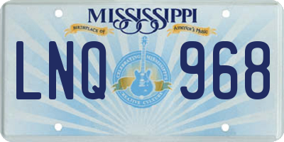 MS license plate LNQ968