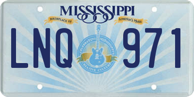 MS license plate LNQ971