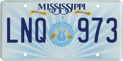 MS license plate LNQ973