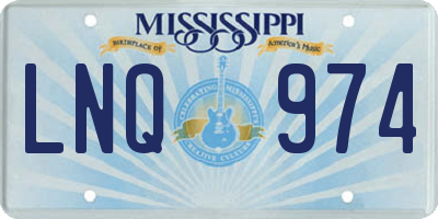 MS license plate LNQ974