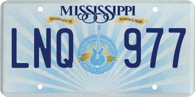 MS license plate LNQ977
