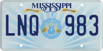 MS license plate LNQ983