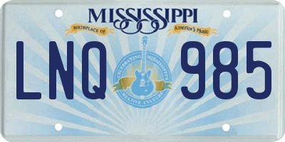 MS license plate LNQ985