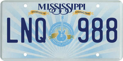 MS license plate LNQ988