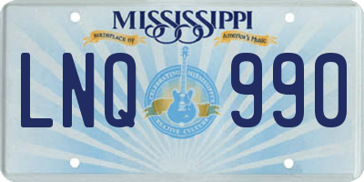 MS license plate LNQ990
