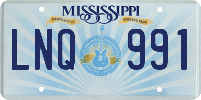 MS license plate LNQ991
