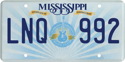 MS license plate LNQ992