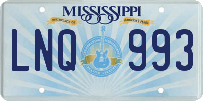 MS license plate LNQ993