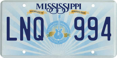MS license plate LNQ994