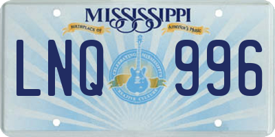 MS license plate LNQ996