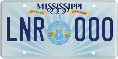 MS license plate LNR000