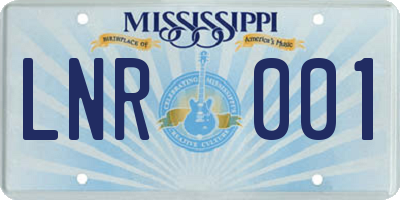 MS license plate LNR001