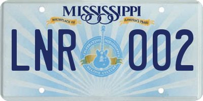 MS license plate LNR002