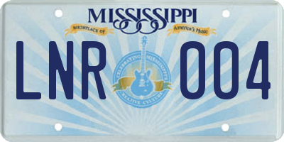 MS license plate LNR004