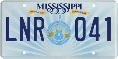 MS license plate LNR041