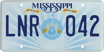 MS license plate LNR042