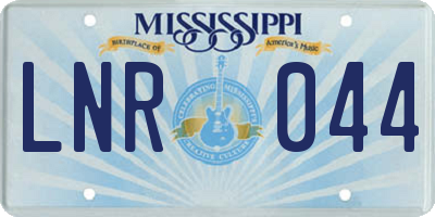 MS license plate LNR044