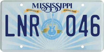 MS license plate LNR046
