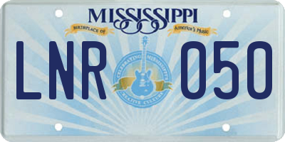 MS license plate LNR050