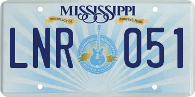 MS license plate LNR051