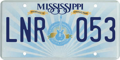 MS license plate LNR053