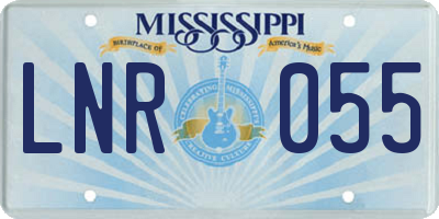 MS license plate LNR055