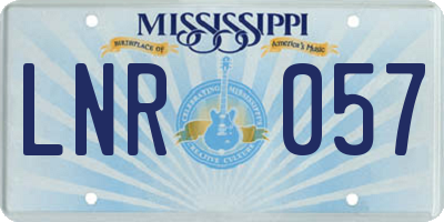 MS license plate LNR057