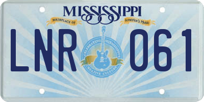 MS license plate LNR061